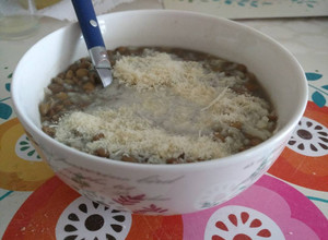 Una foto de Lentejas con arroz
