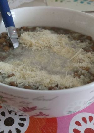 Una foto de Lentejas con arroz