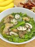 Canh Gà Nấu Tần Ô Nấm Mỡ