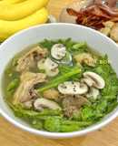 Canh Gà Nấu Tần Ô Nấm Mỡ