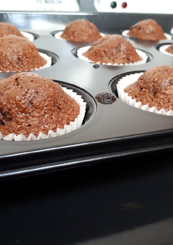 Una foto de Magdalenas de chocolate