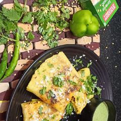 A picture of Moong Dal panner chilla with south tadka.