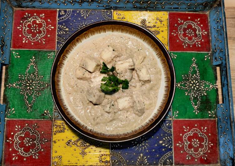 Recipe of Quick Nawabi Paneer/White Gravy