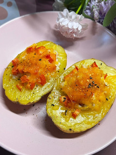 氣炸版乳酪鮪魚烤薯 的食譜成品照片