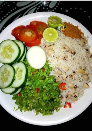 A picture of Rice and beans.