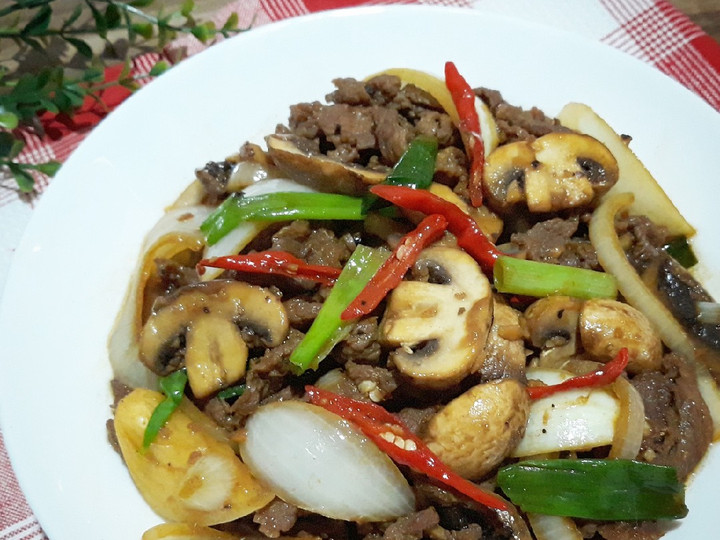 Anti Ribet, Bikin DAGING JAMUR Masak Kecap Lada Hitam 👍 Bahan Sederhana