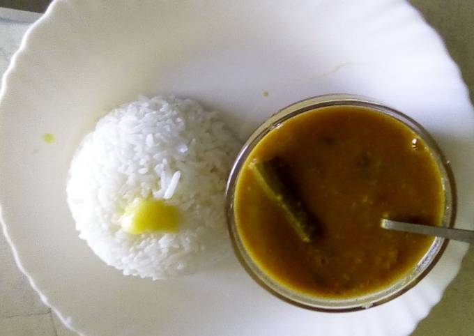 Rice and drumstick sambar