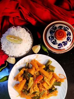 কুমড়ো ভেন্ডি ভাজা (Kumro bhendi bhaja recipe in Bengali) রেসিপির প্রধান ছবি