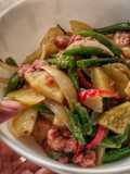 Potato Green Beans and Corned Beef Stir Fry