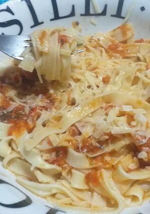 Una foto de Fideos al huevo caseros