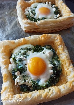 Фото Флорентийский пирог с яйцами и шпинатом.