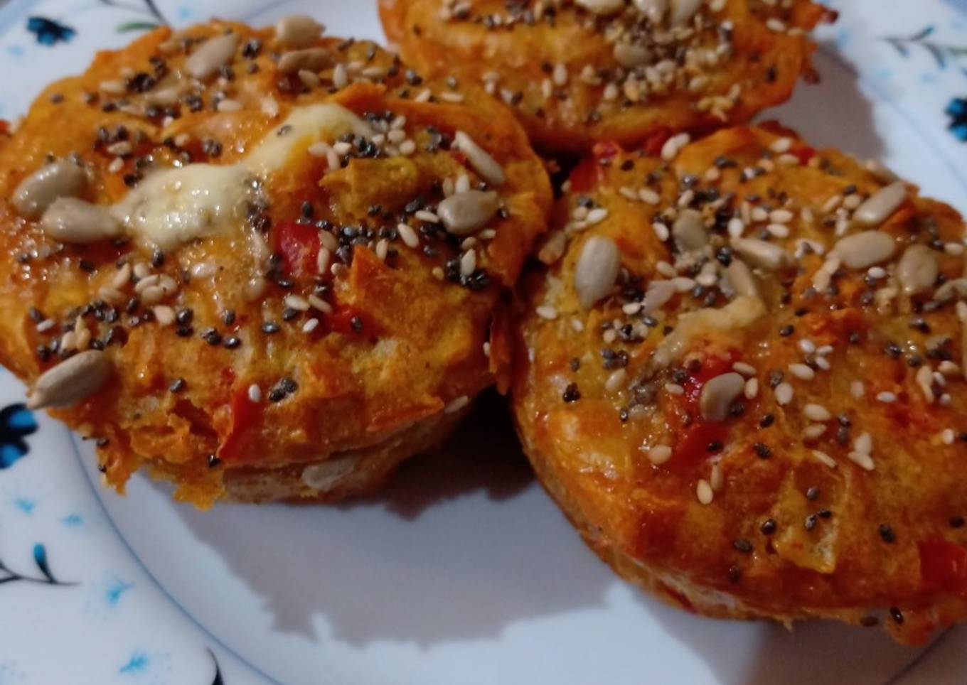 Muffins saludables de boniato y queso 140cal por Porción