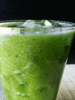 Una foto de Zumo de melón con té Matcha
