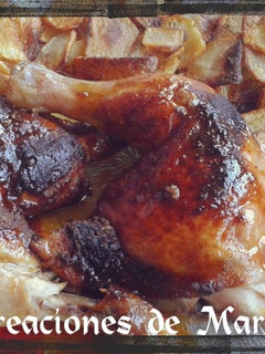 Una foto de Muslos de pollo con miel al horno