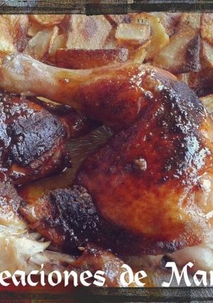 Una foto de Muslos de pollo con miel al horno
