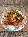 Stir-fry lobster with ginger and scallion