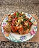 Stir-fry lobster with ginger and scallion