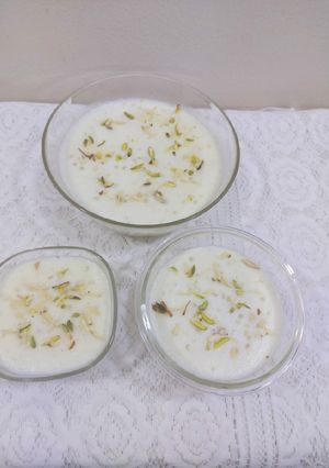 A picture of Sabudana and semolina kheer.