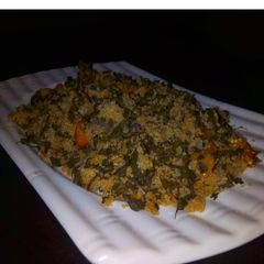A picture of Dambun couscous with moringa.