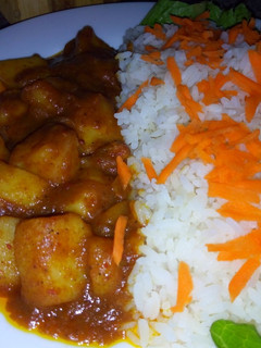 A picture of Rice and Stew.