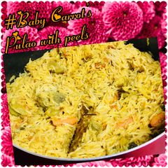 A picture of Baby carrots pulao with peels.
