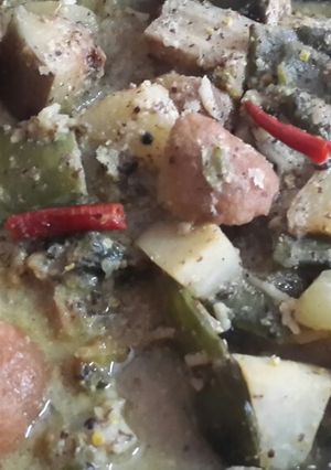 A picture of Shukto(Healthy mixed veg with lentil dumplings).