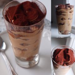 A picture of Tiramisu’ in Glass (No Eggs).