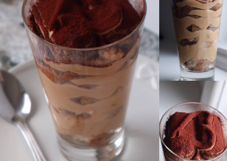 Recipe of Quick Tiramisu’ in Glass (No Eggs)