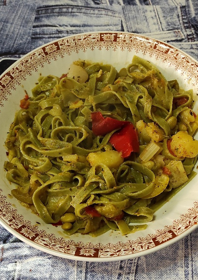 Una foto de Nidos vegetales con verduras aprovechamiento