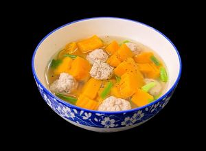 Hình của món SP.1037 - Canh Bí Đỏ Thịt Viên.