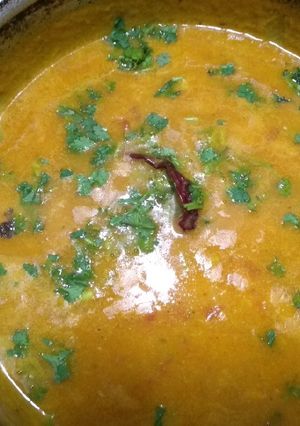 A picture of Dhaba style moong dal tadka.