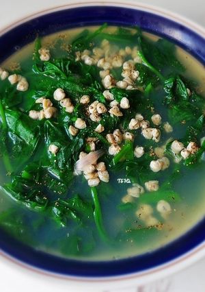 Hình của món Canh rau MỒNG TƠI nấu hến.