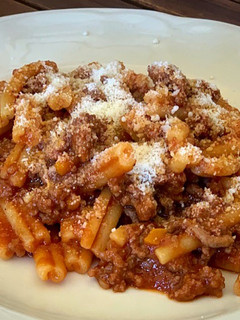 Una foto de Casarecce con ragú de ternera