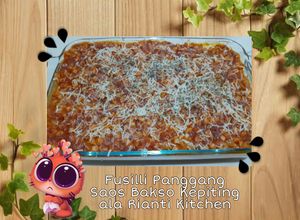 Foto resep Fusilli Panggang Saos Bakso Kepiting ala Rianti Kitchen