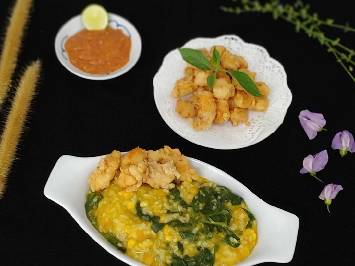Cara Mudah Membikin Resep Bubur Manado + Ayam Krispy Sambal Trasi yang Lezat Sekali Anti Ribet, Bikin Ngiler