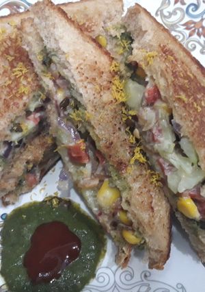 A picture of Mint masala sandwich.