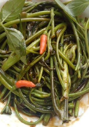 Hình của món Rau lang xào tương ớt.