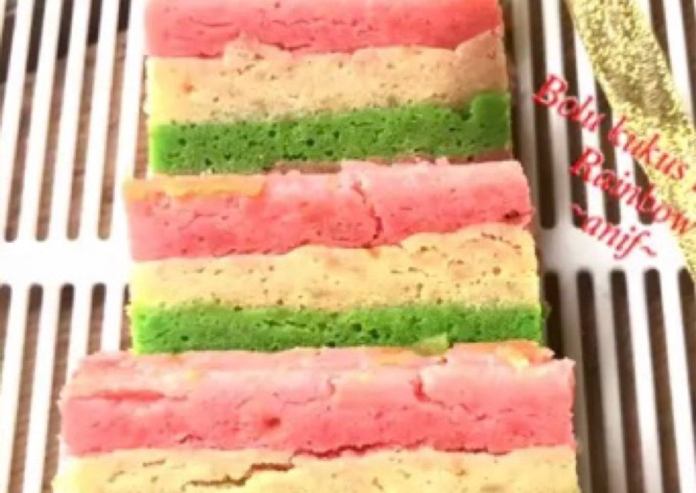 Bolu kukus tempe rainbow - resep kuliner nusantara