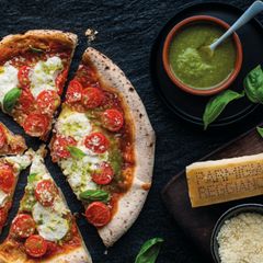 A picture of Tricolore Pizza with Parmigiano Reggiano PDO.