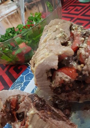 Una foto de Peceto relleno con morcilla, tomate y queso!