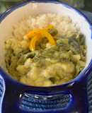 Rajas poblanas con crema y panela