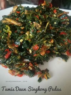 Foto resep Tumis Daun Singkong Pedas