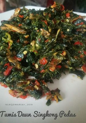 Foto resep Tumis Daun Singkong Pedas