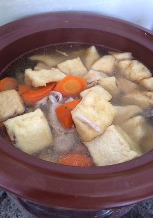 Foto resep Sup ayam tahu wortel slow cooker