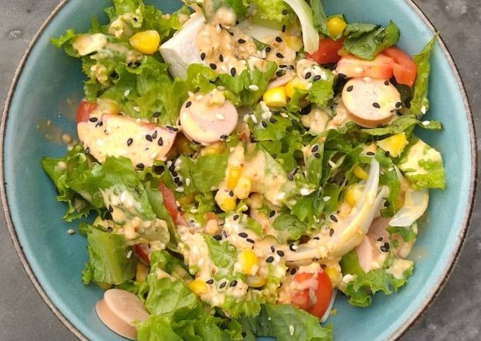Resep Salad sayur mix sosiz dan tahu putih Anti Gagal
