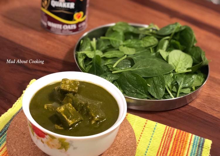 Simple Way to Prepare Super Quick Homemade Tofu Spinach With Quaker Oats - Healthy Winter Recipe