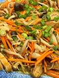 Stir-Fried Tofu Skin with Oyster Sauce and Two Mushrooms