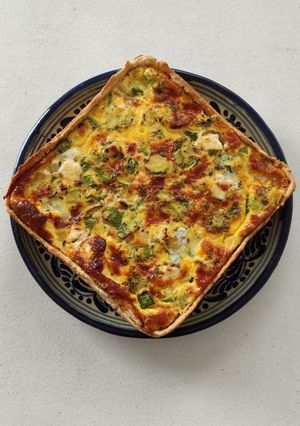 Une photo de Quiche courgettes chèvre