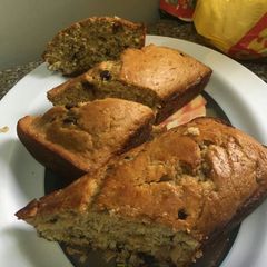 A picture of Carrot Cake with Chocolate chips toppins.
