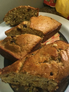 A picture of Carrot Cake with Chocolate chips toppins.